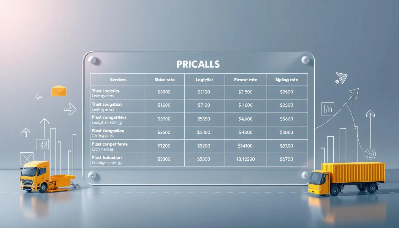 grille tarifaire pour les services logistiques.